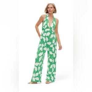 DVF for target. Halter green jumpsuit. Medium